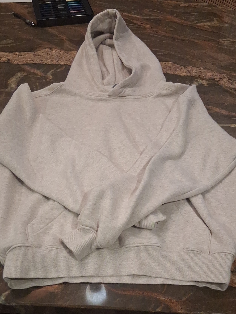 Cotton On Light Beige Box Fit Hoodie, XS